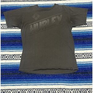 Hurley Men's Medium Faded Black Tonal Logo Graphic T-Shirt Surf Skate Tee